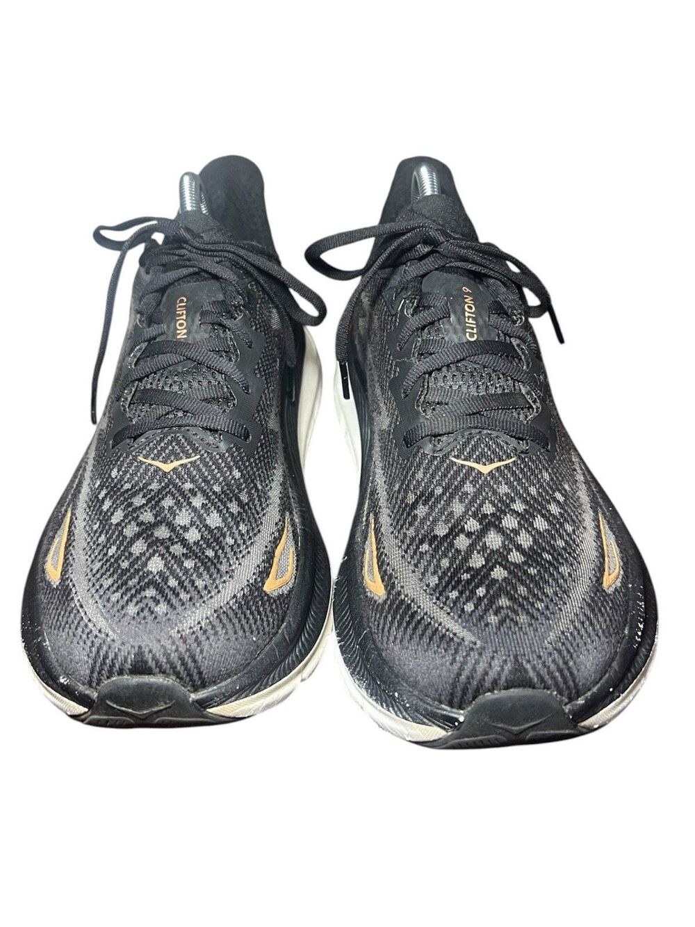 Hoka Clifton 9 Black/Orange Running Sneakers Women's Shoe Size 9B, 1127896 BCPPR